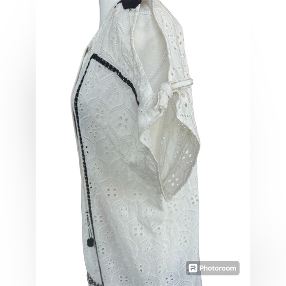 Anthropologie Hemant & Nandita Aditya White Embroidered Dress Size M - Picture 11 of 16